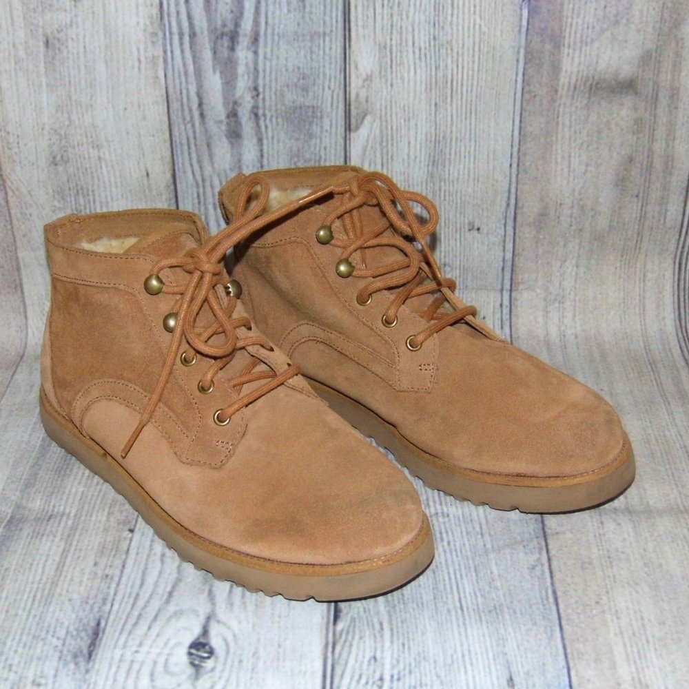 UGG Bethany Lace Chestnut Suede/Sheepskin Boots Womens Size 9